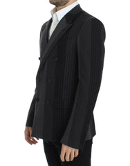 Dolce & Gabbana Gray striped wool stretch blazer -   -  Dolce & Gabbana.