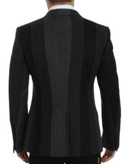 Dolce & Gabbana Gray striped wool stretch blazer -   -  Dolce & Gabbana.