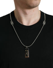 Dolce & Gabbana Black Cotton Dog Tag Round Neck T-shirt -   -  Dolce & Gabbana.