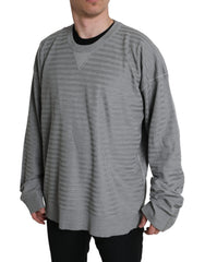 Dolce & Gabbana Gray Crewneck Pullover Silk Top Sweater -   -  Dolce & Gabbana.