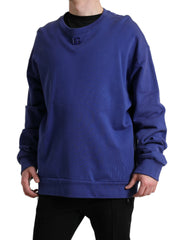 Dolce & Gabbana Royal Blue Cotton Crewneck Pullover Sweater -   -  Dolce & Gabbana.