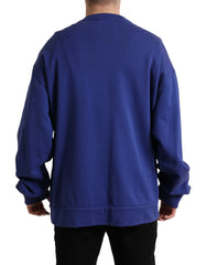 Dolce & Gabbana Royal Blue Cotton Crewneck Pullover Sweater -   -  Dolce & Gabbana.