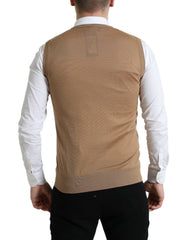 Dolce & Gabbana Brown Wool Sleeveless Pullover Sweater -   -  Dolce & Gabbana.