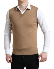 Dolce & Gabbana Brown Wool Sleeveless Pullover Sweater -   -  Dolce & Gabbana.