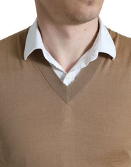 Dolce & Gabbana Brown Wool Sleeveless Pullover Sweater -   -  Dolce & Gabbana.