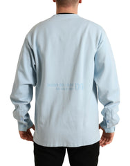 Dolce & Gabbana Light Blue Cotton Buttoned Pullover Sweater -   -  Dolce & Gabbana.