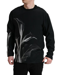 Dolce & Gabbana Black Floral Print Crewneck Pullover Sweater -   -  Dolce & Gabbana.