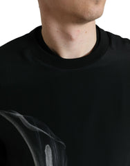 Dolce & Gabbana Black Floral Print Crewneck Pullover Sweater -   -  Dolce & Gabbana.