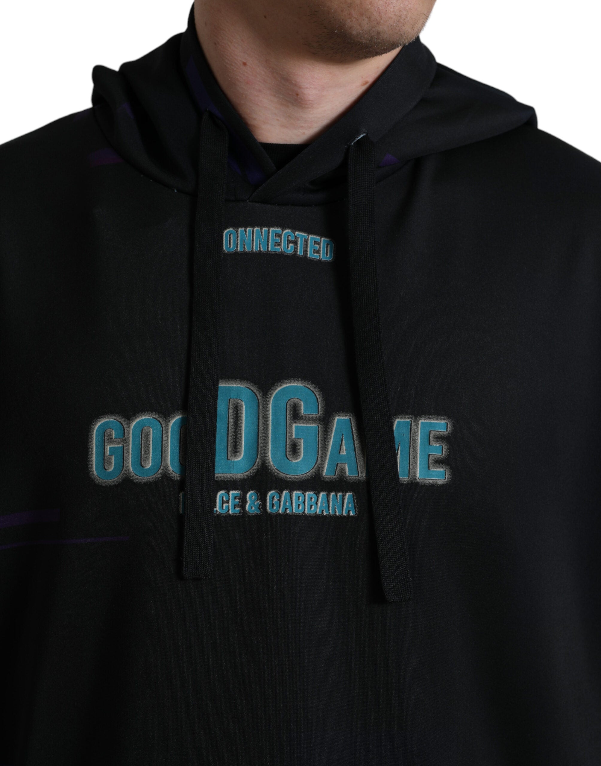 Dolce & Gabbana Black Logo Print Hooded Sweatshirt Sweater -   -  Dolce & Gabbana. Dolce & Gabbana Black Logo Print Hooded Sweatshirt Sweater -   -  Dolce & Gabbana.