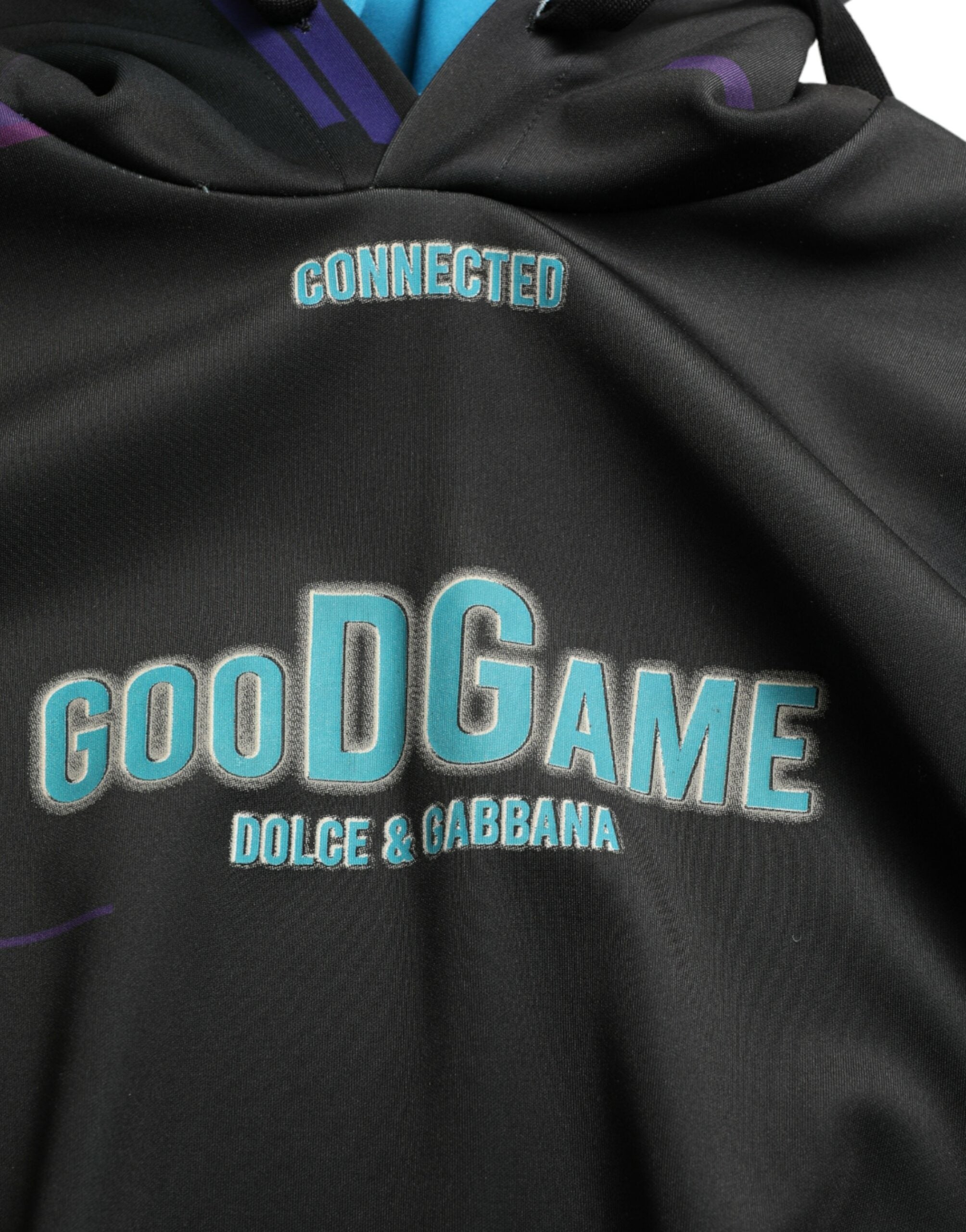 Dolce & Gabbana Black Logo Print Hooded Sweatshirt Sweater -   -  Dolce & Gabbana. Dolce & Gabbana Black Logo Print Hooded Sweatshirt Sweater -   -  Dolce & Gabbana.