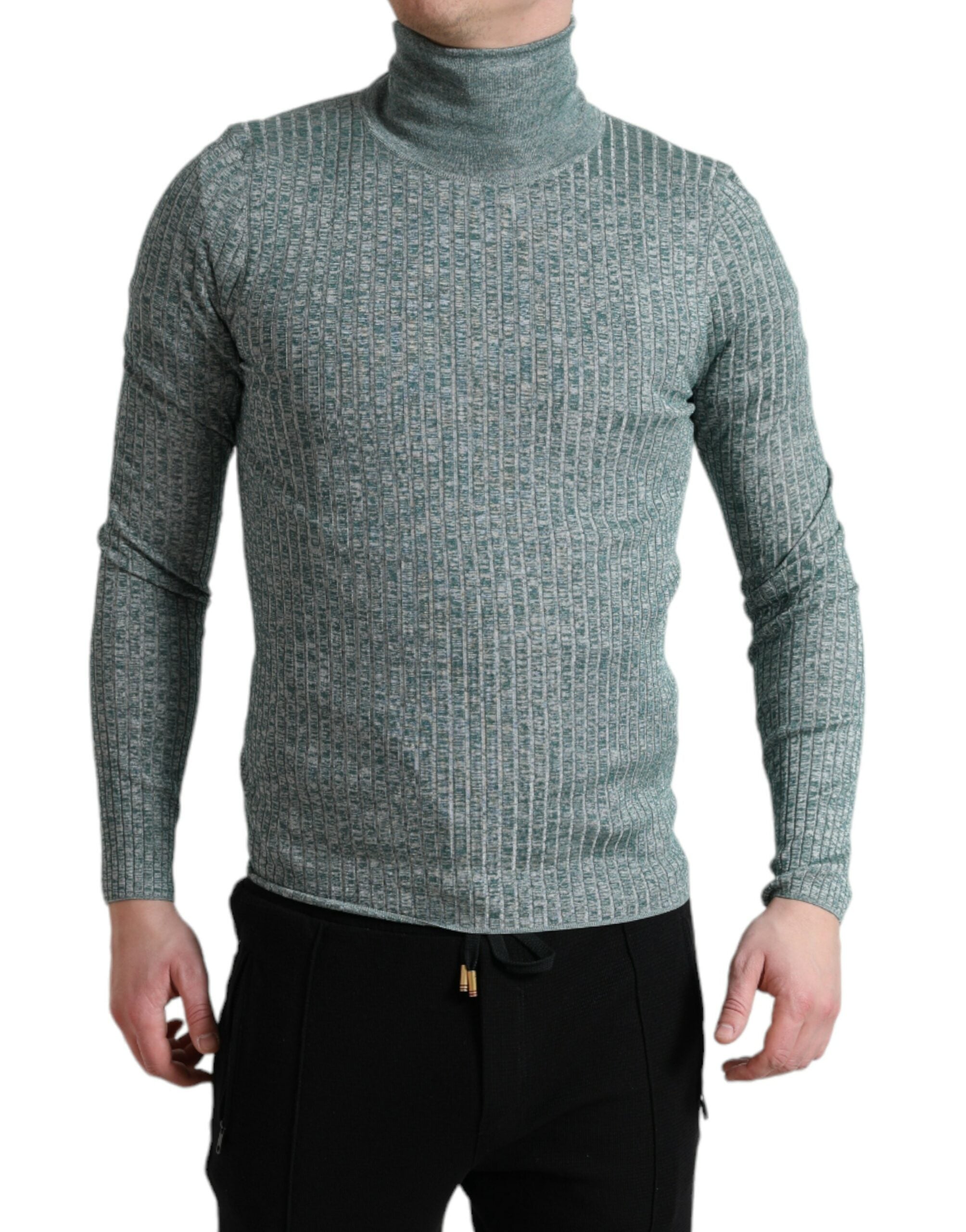 Dolce & Gabbana Green Polyester Turtleneck Pullover Sweater -   -  Dolce & Gabbana.