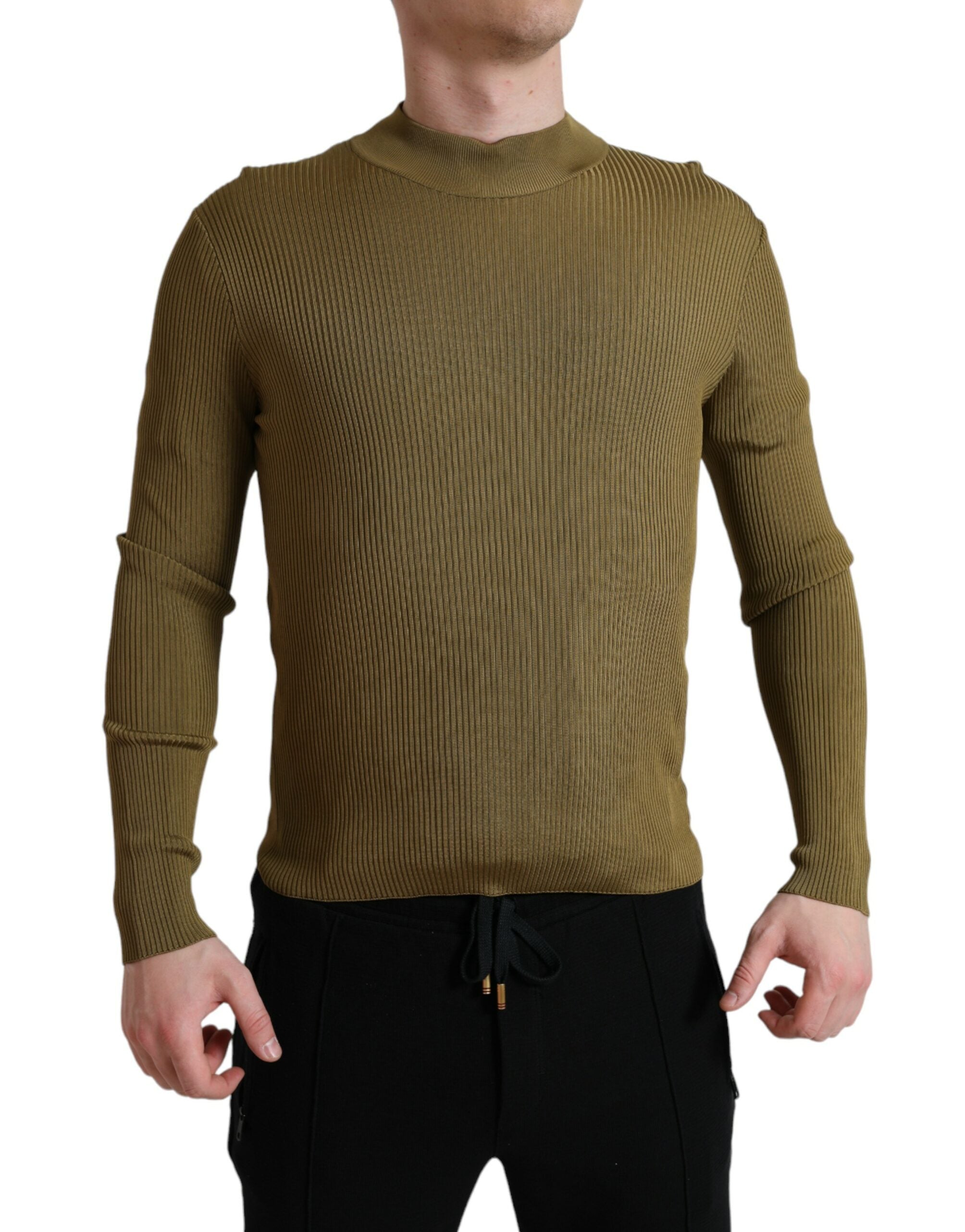Dolce & Gabbana Army Green Viscose Crewneck Pullover Sweater -   -  Dolce & Gabbana.