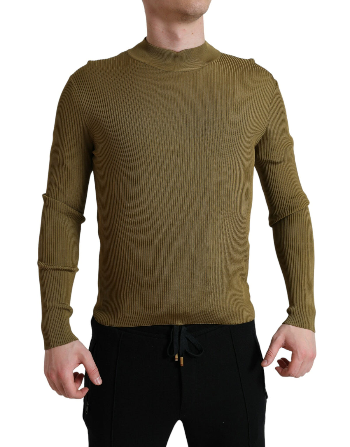 Dolce & Gabbana Army Green Viscose Crewneck Pullover Sweater -   -  Dolce & Gabbana.
