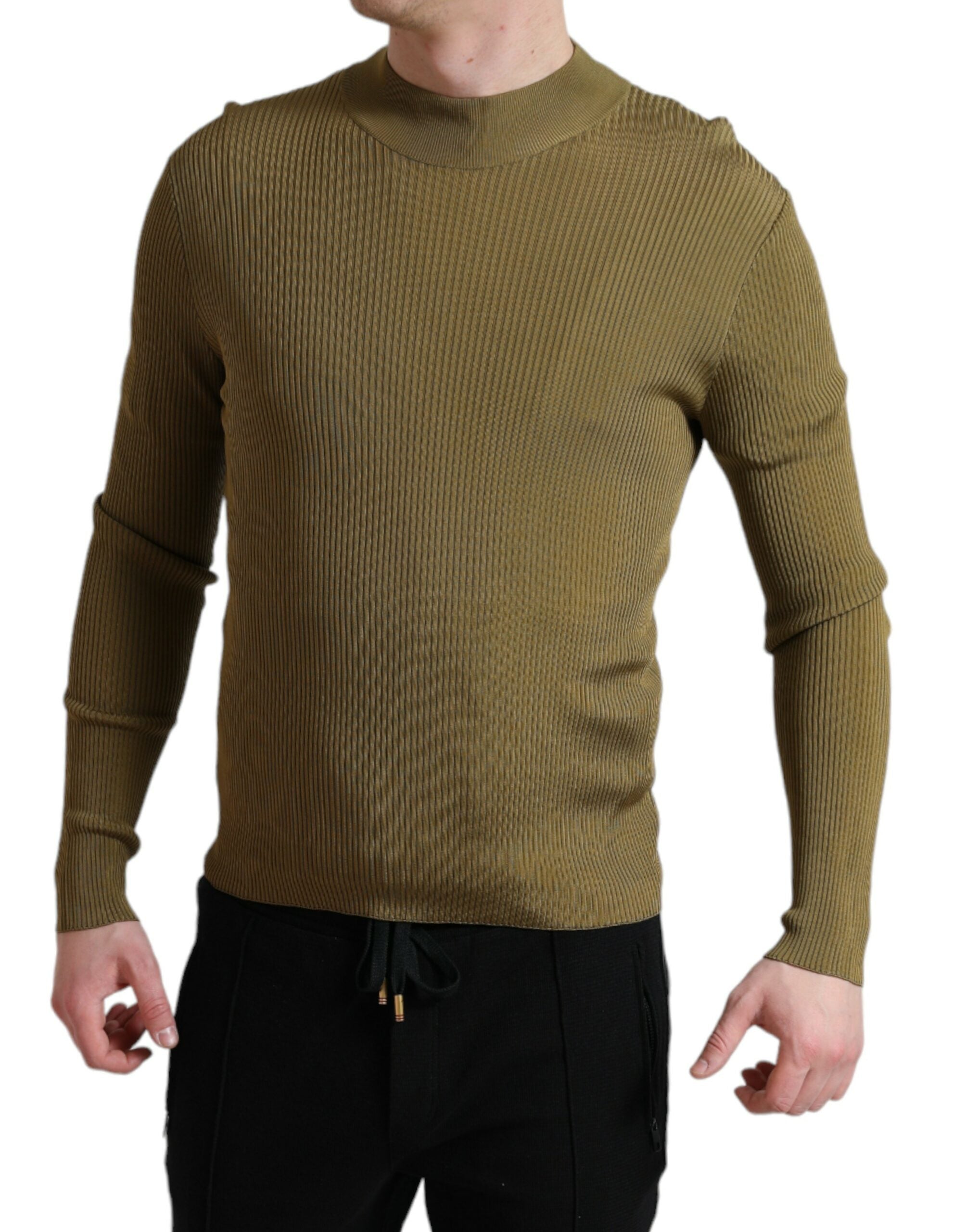 Dolce & Gabbana Army Green Viscose Crewneck Pullover Sweater -   -  Dolce & Gabbana. Dolce & Gabbana Army Green Viscose Crewneck Pullover Sweater -   -  Dolce & Gabbana.