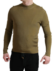 Dolce & Gabbana Army Green Viscose Crewneck Pullover Sweater -   -  Dolce & Gabbana.