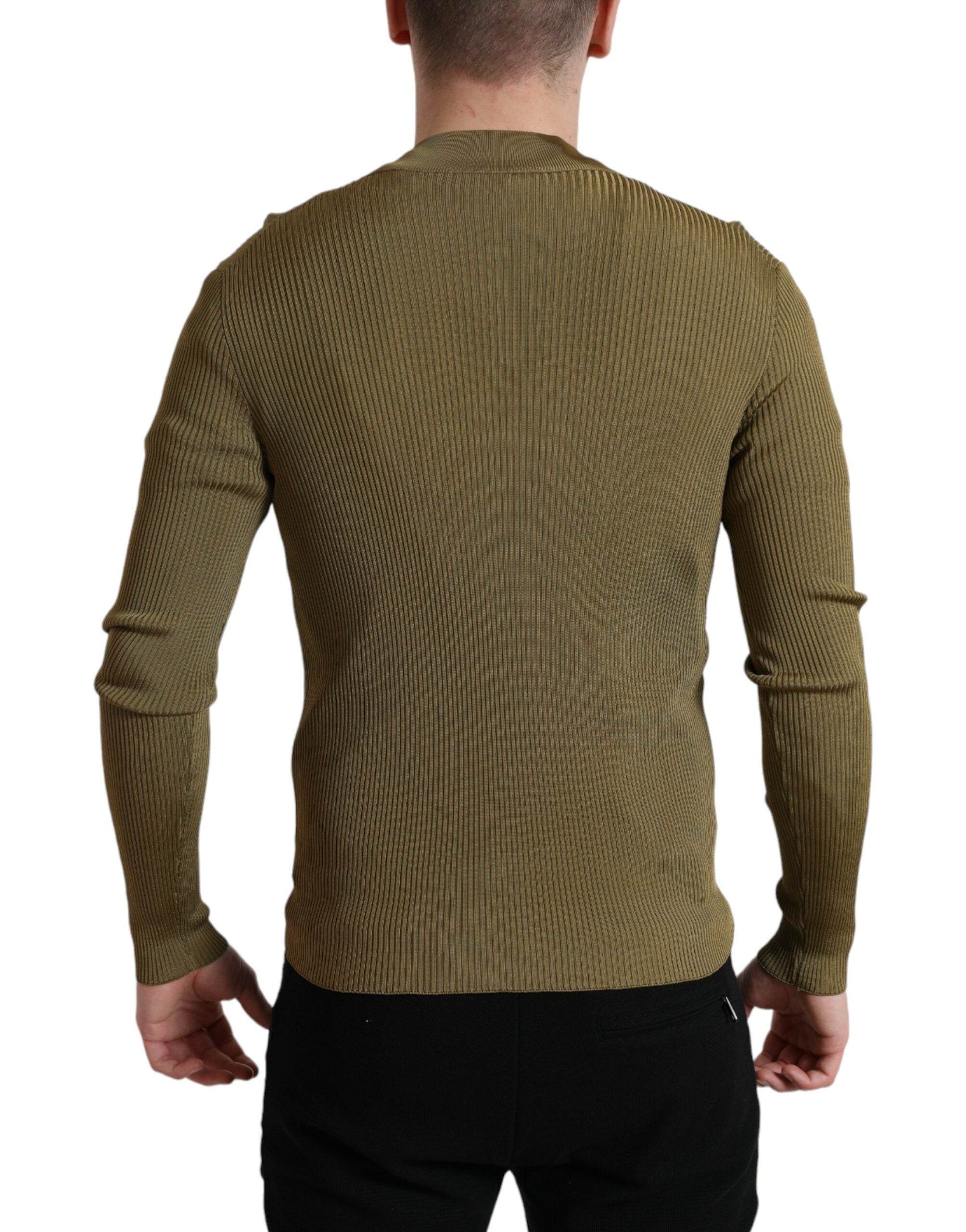 Dolce & Gabbana Army Green Viscose Crewneck Pullover Sweater -   -  Dolce & Gabbana. Dolce & Gabbana Army Green Viscose Crewneck Pullover Sweater -   -  Dolce & Gabbana.