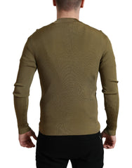 Dolce & Gabbana Army Green Viscose Crewneck Pullover Sweater -   -  Dolce & Gabbana.