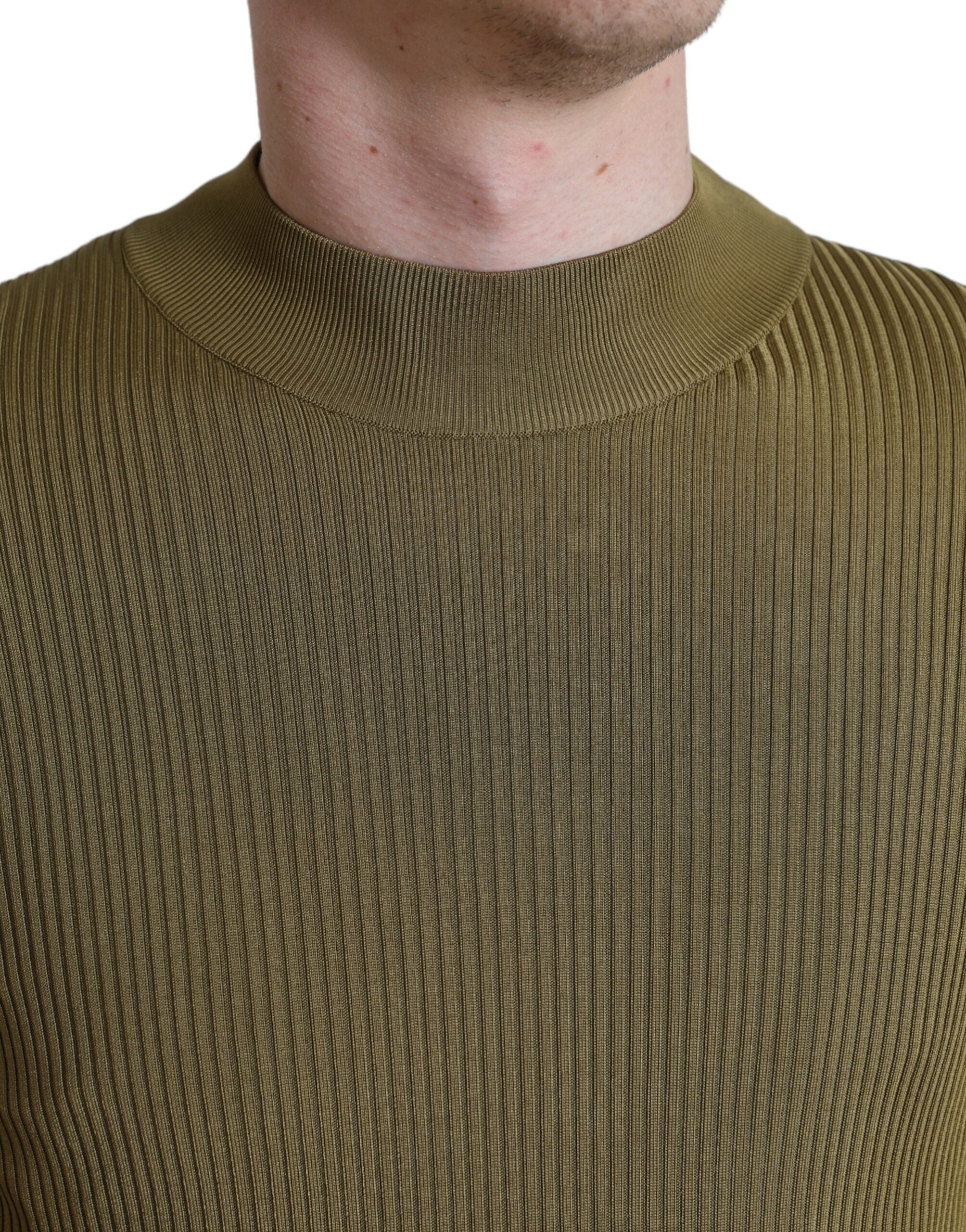 Dolce & Gabbana Army Green Viscose Crewneck Pullover Sweater -   -  Dolce & Gabbana. Dolce & Gabbana Army Green Viscose Crewneck Pullover Sweater -   -  Dolce & Gabbana.