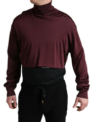 Dolce & Gabbana Maroon Viscose Turtleneck Pullover Sweater -   -  Dolce & Gabbana.