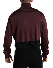 Dolce & Gabbana Maroon Viscose Turtleneck Pullover Sweater -   -  Dolce & Gabbana.
