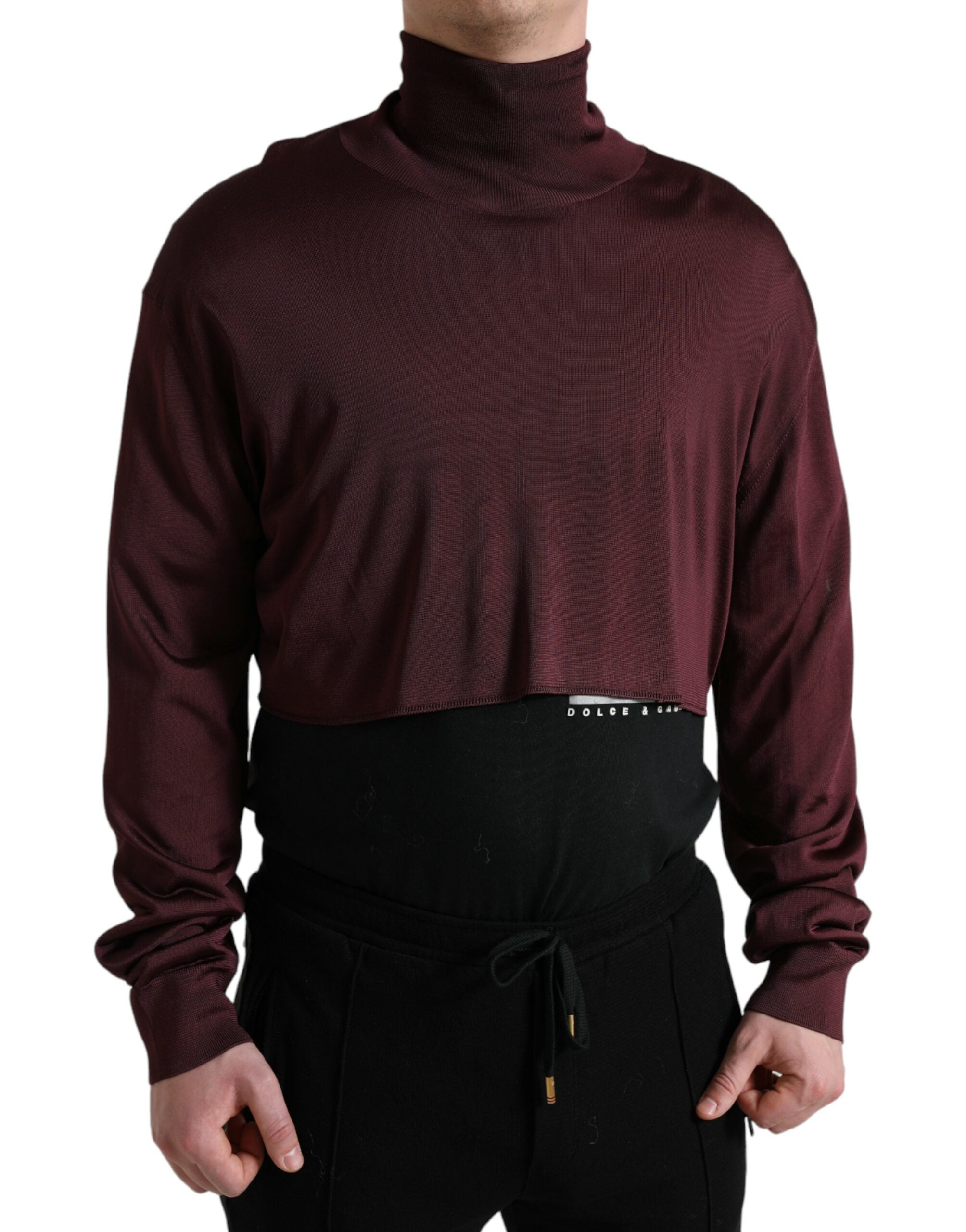 Dolce & Gabbana Maroon Viscose Turtleneck Pullover Sweater -   -  Dolce & Gabbana.