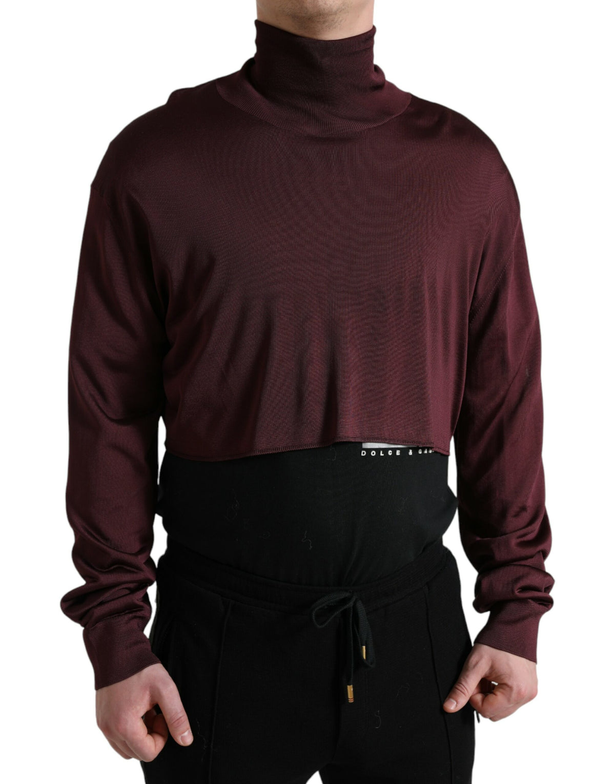 Dolce & Gabbana Maroon Viscose Turtleneck Pullover Sweater -   -  Dolce & Gabbana.