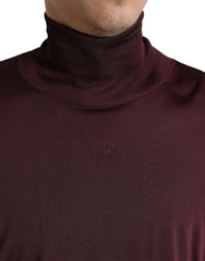 Dolce & Gabbana Maroon Viscose Turtleneck Pullover Sweater -   -  Dolce & Gabbana.