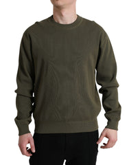 Dolce & Gabbana Green Cotton Crew Neck Men Pullover Sweater -   -  Dolce & Gabbana.
