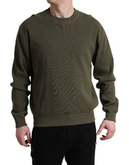 Dolce & Gabbana Green Cotton Crew Neck Men Pullover Sweater -   -  Dolce & Gabbana.