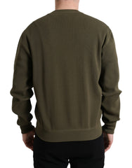 Dolce & Gabbana Green Cotton Crew Neck Men Pullover Sweater -   -  Dolce & Gabbana.