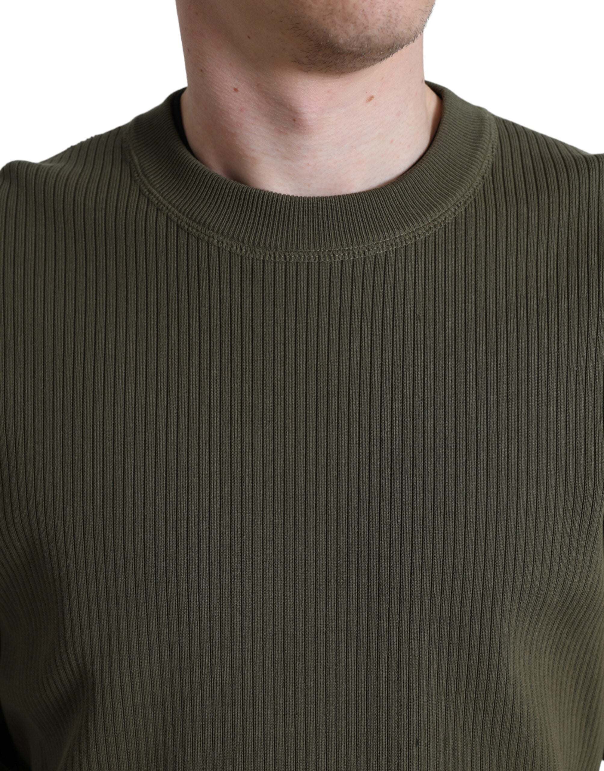 Dolce & Gabbana Green Cotton Crew Neck Men Pullover Sweater -   -  Dolce & Gabbana. Dolce & Gabbana Green Cotton Crew Neck Men Pullover Sweater -   -  Dolce & Gabbana.