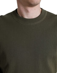 Dolce & Gabbana Green Cotton Crew Neck Men Pullover Sweater -   -  Dolce & Gabbana.