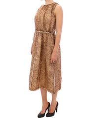 Dolce & Gabbana Brown sleeveless silk dress -   -  Dolce & Gabbana.