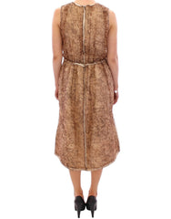 Dolce & Gabbana Brown sleeveless silk dress -   -  Dolce & Gabbana.