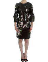 Dolce & Gabbana Black floral 3/4 Sleeve sheath dress -   -  Dolce & Gabbana.