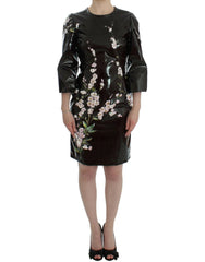 Dolce & Gabbana Black floral 3/4 Sleeve sheath dress -   -  Dolce & Gabbana.
