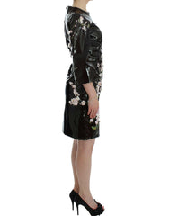 Dolce & Gabbana Black floral 3/4 Sleeve sheath dress -   -  Dolce & Gabbana.