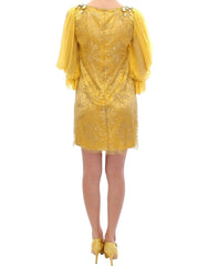 Dolce & Gabbana Yellow lace crystal mini dress -   -  Dolce & Gabbana.