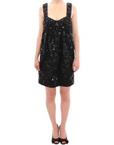 Dolce & Gabbana Black floral crystal embedded dress -   -  Dolce & Gabbana.