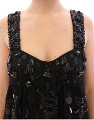 Dolce & Gabbana Black floral crystal embedded dress -   -  Dolce & Gabbana.
