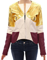 Vladimiro Gioia White Gold Purple Leather Jacket -   -  Vladimiro Gioia.