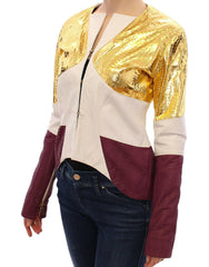 Vladimiro Gioia White Gold Purple Leather Jacket -   -  Vladimiro Gioia.