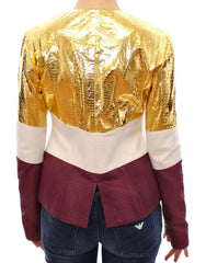 Vladimiro Gioia White Gold Purple Leather Jacket -   -  Vladimiro Gioia.