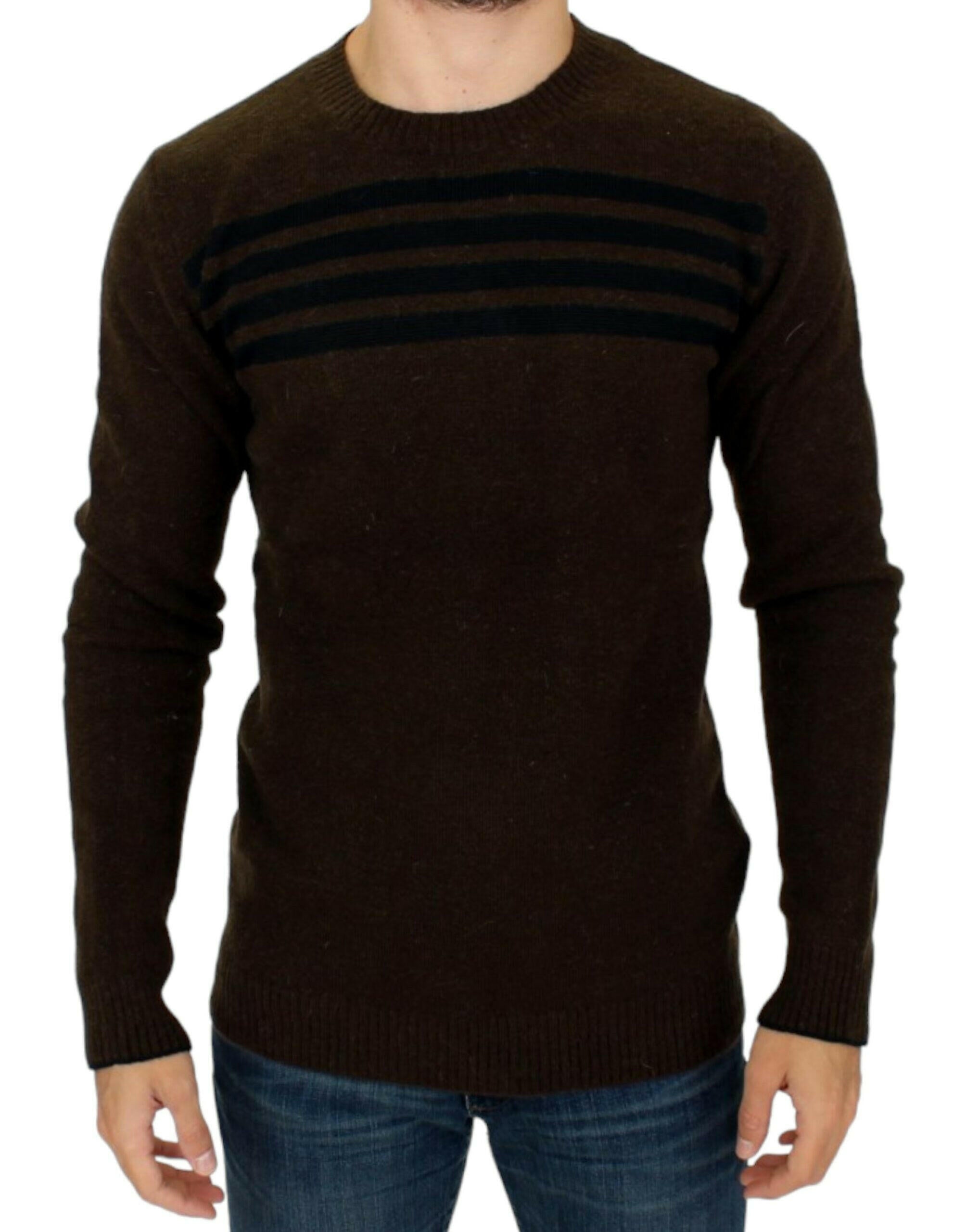 Costume National Brown striped crewneck sweater -   -  Costume National.
