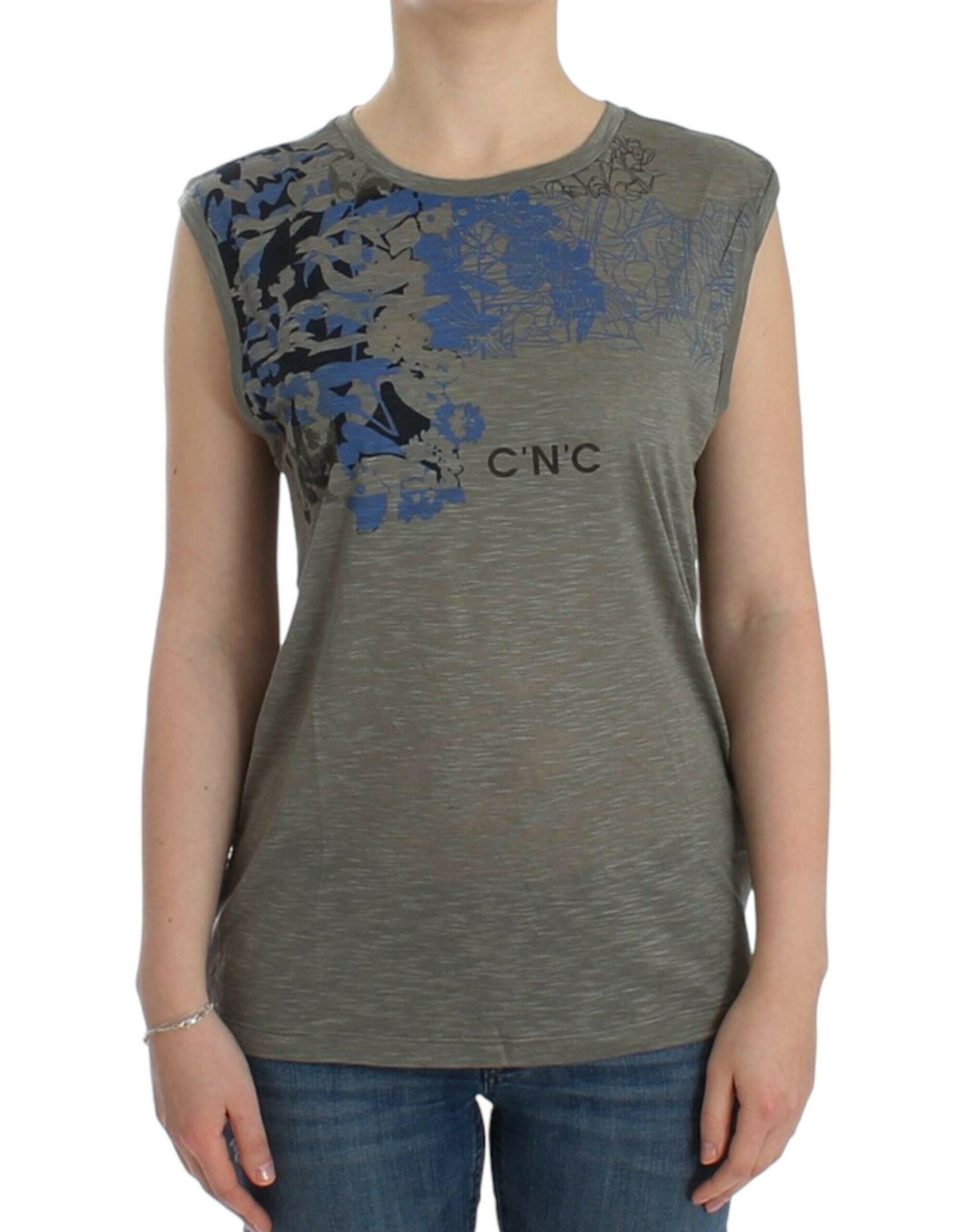 Costume National Gray print sleeveless t-shirt -   -  Costume National.