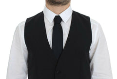 Dolce & Gabbana Black Wool Silk Stretch Dress Vest Blazer -  Vests for Men Suits -  Dolce & Gabbana.