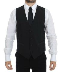 Dolce & Gabbana Black Wool Silk Stretch Dress Vest Blazer -  Vests for Men Suits -  Dolce & Gabbana.