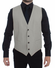 Dolce & Gabbana Beige Cotton Silk Blend Dress Vest Blazer -  Vests for Men Suits -  Dolce & Gabbana.
