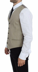 Dolce & Gabbana Beige Cotton Dress Vest Blazer Jacket -  Vests for Men Suits -  Dolce & Gabbana.