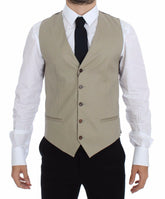 Dolce & Gabbana Beige Cotton Dress Vest Blazer Jacket -  Vests for Men Suits -  Dolce & Gabbana.